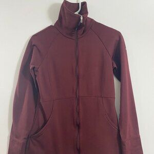 Columbia Maroon Long Full Zip Jacket, S